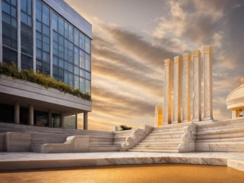 syntagma,getty centre,evagora,segerstrom,getty,egyptian temple,doric columns,panathenaic,greek temple,three pillars,plaza de la revolución,stoa,columns,marble palace,champalimaud,skirball,mgimo,athens,zappeion,mfah