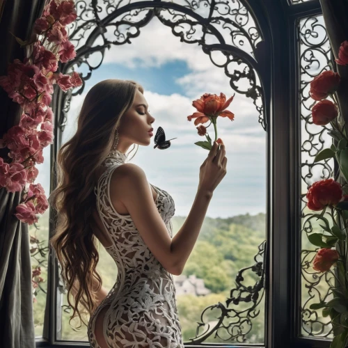 beautiful girl with flowers,girl in flowers,holding flowers,with roses,floral dress,floral greeting,scent of roses,floral,floral silhouette frame,flower arranging,kiss flowers,floral frame,with a bouquet of flowers,roses,floral heart,window view,roses frame,girl picking flowers,picking flowers,flowers frame,Photography,Fashion Photography,Fashion Photography 05