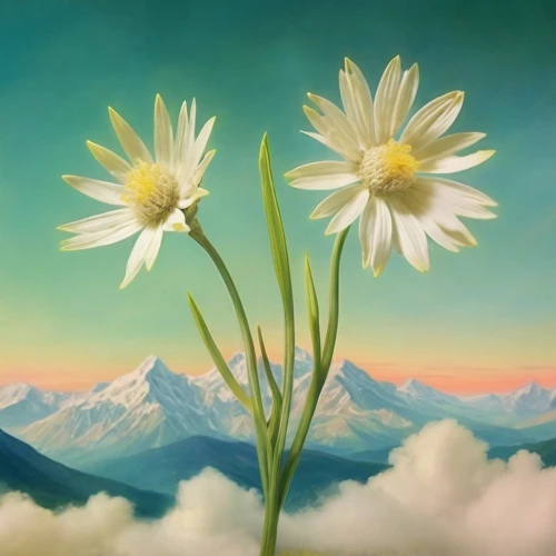 flower background,mountain flower,flower painting,mountain flowers,flowers png,flower illustrative,chrysanthemum background,nature background,splendor of flowers,alpine flowers,australian daisies,flower wallpaper,flower art,white daisies,daisy flowers,zephyranthes,daisies,alpine flower,african daisies,wood daisy background,Illustration,Realistic Fantasy,Realistic Fantasy 37