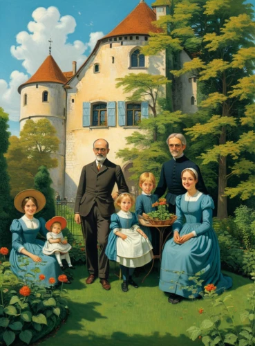 rothschilds,agricultural scene,parents with children,hans christian andersen,the garden society of gothenburg,fleischmanns,settlers,semmelweis,koestenbaum,beyeler,eckersberg,in the garden,gardeners,botero,parents and children,vulkaneifel,village scene,estonians,sound of music,grandmet,Illustration,American Style,American Style 15