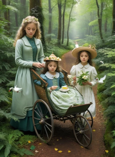 mother with children,dolls pram,milkmaids,happy children playing in the forest,stepmother,oil painting on canvas,little girl and mother,mother and children,stepmothers,walk with the children,oil painting,nannies,foremothers,kate greenaway,the mother and children,vintage children,edwardians,children girls,the victorian era,countesses,Illustration,American Style,American Style 15