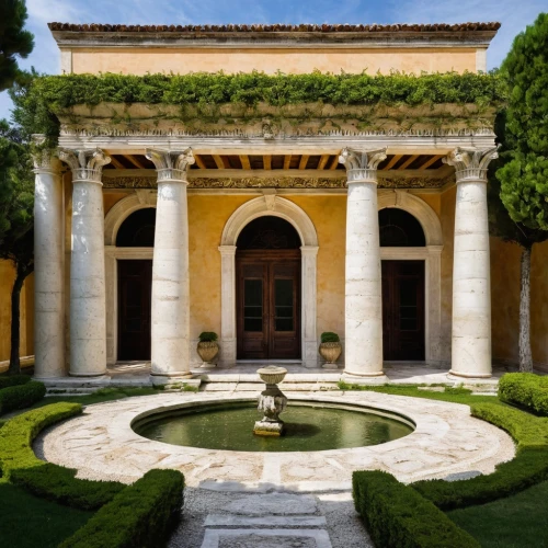 villa cortine palace,orangerie,masseria,zappeion,gennadius,villa balbiano,temple of diana,portico,jardiniere,marble palace,water palace,peristyle,orangery,loggia,palladian,giarratano,mamounia,villa d'este,palladio,garden of the fountain,Conceptual Art,Daily,Daily 02