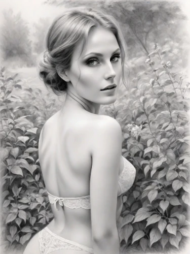 tymoshenko,behenna,vintage female portrait,vintage woman,margairaz,vintage girl,fantasy portrait,timoshenko,ginta,girl in the garden,charcoal drawing,romantic portrait,gardenia,faerie,digital painting,lopatkina,photo painting,clytie,pencil drawings,eilonwy,Digital Art,Pencil Sketch