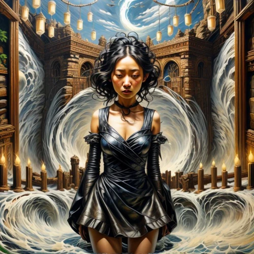 chthonic,fantasy art,moondragon,mirror of souls,tsuneo,fantasy picture,xiaofei,rongfeng,world digital painting,inanna,water lotus,fantasy portrait,promethea,sorceress,sci fiction illustration,struzan,clytemnestra,the enchantress,blue enchantress,amphitrite