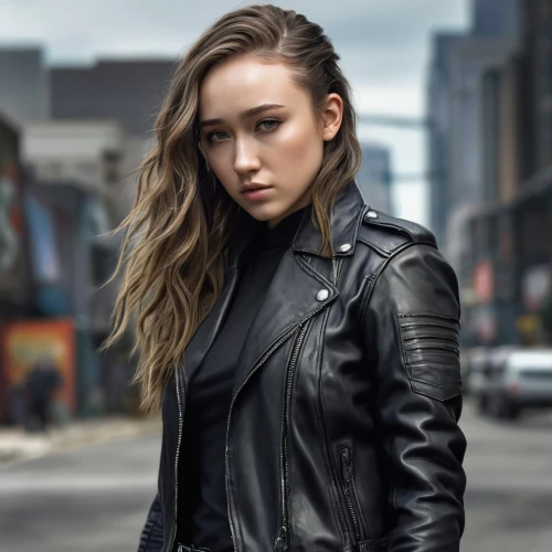 leather jacket,alycia,lexa,leather,black leather,pleather,cailin,black coat,saoirse,olsen,leathers,asllani,street shot,leathery,waverly,zara,black suit,keira,portrait background,heda,Conceptual Art,Fantasy,Fantasy 03