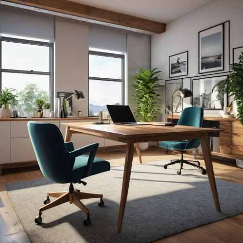 office chair,wooden desk,blur office background,modern office,office desk,3d rendering,desks,furnished office,writing desk,steelcase,desk,working space,danish furniture,conference table,creative office,search interior solutions,interior modern design,3d render,workstations,render,Photography,General,Realistic