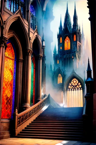 hogwarts,diagon,gothic church,gothic style,haunted cathedral,fairy tale castle,neogothic,gothic,ravenloft,bioshock,cartoon video game background,shadowgate,cinderella's castle,cathedrals,3d fantasy,castle of the corvin,art background,fantasyland,background design,magisterium,Illustration,Realistic Fantasy,Realistic Fantasy 34