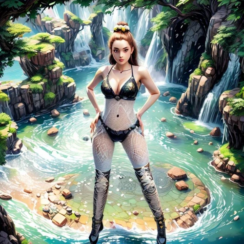 water nymph,the blonde in the river,teela,water spring,naiad,water fall,fantasy picture,mountain spring,waterfall,giganta,background ivy,lagoon,hotsprings,thermal spring,mermaid background,fantasy art,under the water,water falls,inara,shadman