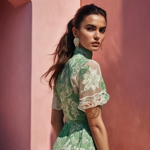 carice,paloma,green dress,floral dress,qipao,floral,cheongsam,dua lipa,testino,tahiliani,heather green,botanical print,vintage floral,in green,paloma perdiz,marni,rosa bonita,alaia,sorrenti,blumarine,Photography,Fashion Photography,Fashion Photography 01