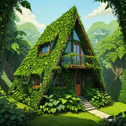 house in the forest,forest house,greenhut,tree house,green living,treehouses,treehouse,little house,grass roof,small house,summer cottage,tree house hotel,small cabin,house in mountains,wooden house,cubic house,home landscape,greenery,house in the mountains,dreamhouse,Conceptual Art,Daily,Daily 02
