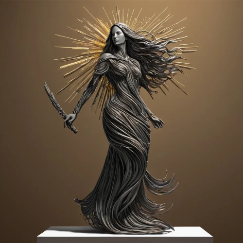 lady justice,justitia,woman sculpture,sigyn,hecate,claymore,sculptress,goddess of justice,melkor,margaery,decorative figure,hekate,raven sculpture,volou,statuesque,queen of the night,vodun,paper art,maquettes,witchblade,Conceptual Art,Daily,Daily 02