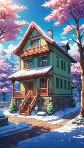 winter house,winter background,sakura background,japanese sakura background,snow scene,dreamhouse,christmas wallpaper,nouaimi,butka,snow roof,setsuna,beautiful home,christmas snowy background,lonely house,winter landscape,snowy landscape,home landscape,house in the mountains,wooden house,christmasbackground,Illustration,Japanese style,Japanese Style 03
