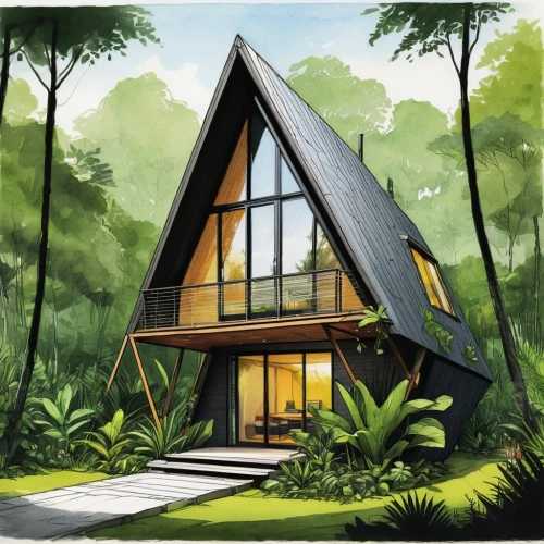 cubic house,house in the forest,forest house,cube house,frame house,sketchup,prefab,timber house,inverted cottage,greenhut,smart house,houses clipart,mid century house,tropical house,ecovillages,dymaxion,passivhaus,conservatories,modern architecture,house shape,Conceptual Art,Daily,Daily 02