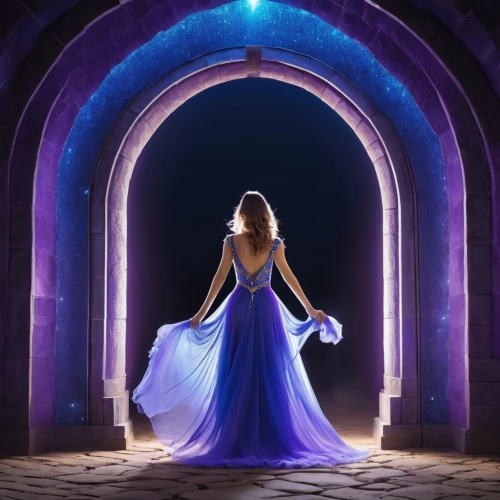 celtic woman,cinderella,blue enchantress,fantasy picture,cendrillon,enchanted,celestina,enchantment,fairytales,fairy tale,fairytale,blue door,enchanting,fantasia,light painting,rapunzel,doorways,spellbinding,a fairy tale,magicienne,Photography,General,Realistic
