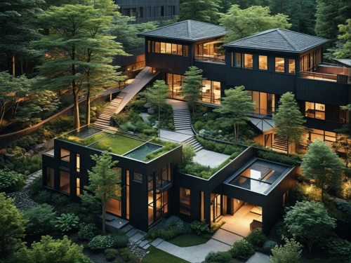 forest house,house in the forest,3d rendering,treehouses,modern house,modern architecture,cubic house,timber house,greenhut,house in mountains,tree house,house in the mountains,dreamhouse,beautiful home,greenforest,residential,treehouse,green living,forested,kundig,Photography,General,Sci-Fi