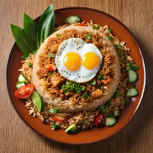 thai fried rice,rice with minced pork and fried egg,rice with fried egg,egg wrapped fried rice,indonesian dish,special fried rice,kimchi fried rice,fried egg flower,egg dish,bibimbap,prawn fried rice,macrobiotic,fried rice,tajfel,egg sunny-side up,indonesian rice,taklimakan,brown rice,filipino cuisine,urap,Photography,General,Realistic