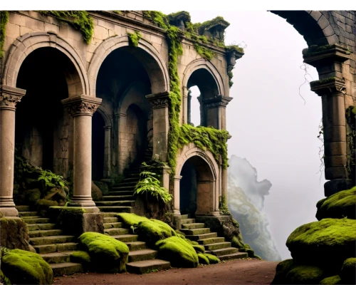 ruins,mausoleum ruins,ruin,ancient city,ancient ruins,bastei,raigad,ruinas,labyrinthian,the ruins of the,theed,ancient buildings,ruine,moss landscape,castle ruins,ghost castle,asarum,monasteries,ruined castle,sintra,Illustration,Realistic Fantasy,Realistic Fantasy 16