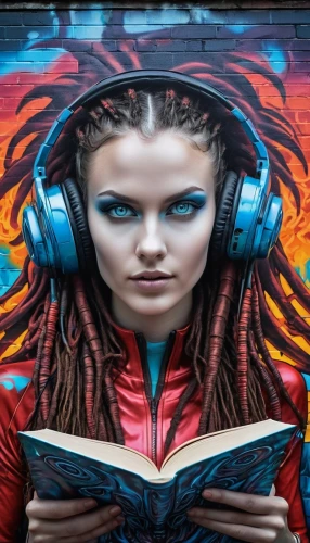 welin,audiobooks,adnate,graffiti art,grafite,music books,bookworm,street artist,booksurge,bookish,music book,book electronic,audiofile,rone,street artists,girl studying,headphones,street art,little girl reading,book wall,Conceptual Art,Graffiti Art,Graffiti Art 07