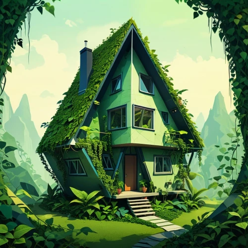 house in the forest,forest house,little house,small house,greenhut,treehouse,summer cottage,lonely house,tree house,witch's house,treehouses,cottage,dreamhouse,small cabin,house in mountains,wooden house,green living,home landscape,house in the mountains,house silhouette,Conceptual Art,Daily,Daily 20