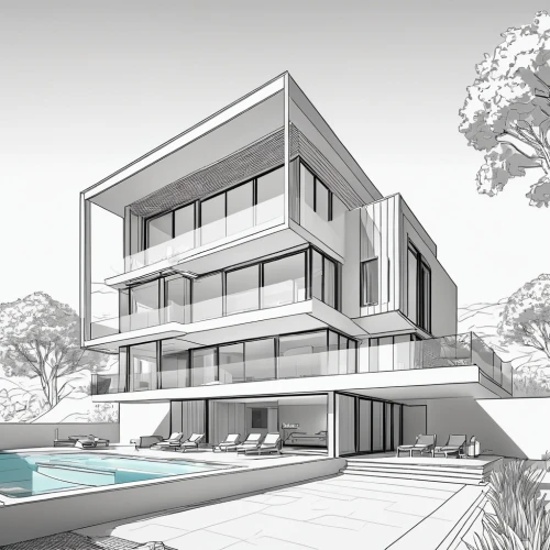 sketchup,revit,3d rendering,residencial,modern architecture,neutra,modern house,renderings,render,autodesk,house drawing,arq,renders,arquitectonica,unbuilt,seidler,habitaciones,fresnaye,residential house,siza,Illustration,Black and White,Black and White 04