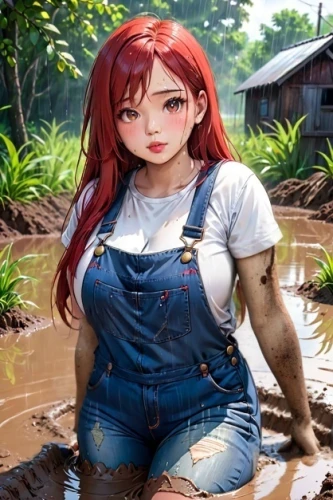 girl in overalls,overalls,ririko,riko,iori,tokiko,farm girl,karen,sanchai,baki,mitsuru,gou,countrygirl,karin,shadman,mineko,minako,kouka,futa,wet girl