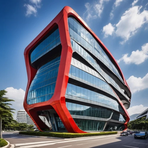 cyberjaya,futuristic architecture,medibank,technopark,infosys,morphosis,biotechnology research institute,embl,vinoly,shenzhen vocational college,office building,kaust,singapore landmark,nasscom,rackspace,interlace,unicredit,headquarter,equinix,itron,Photography,General,Realistic