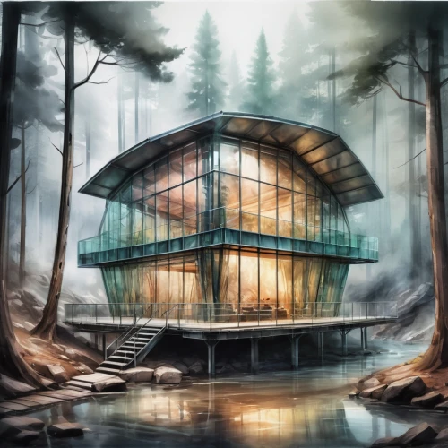 house in the forest,forest house,mirror house,boathouse,log home,cubic house,dreamhouse,boat house,arcology,treehouses,autodesk,cube house,timber house,aqua studio,prefabricated,log cabin,greenhouse,the cabin in the mountains,glasshouse,cabins,Conceptual Art,Fantasy,Fantasy 01