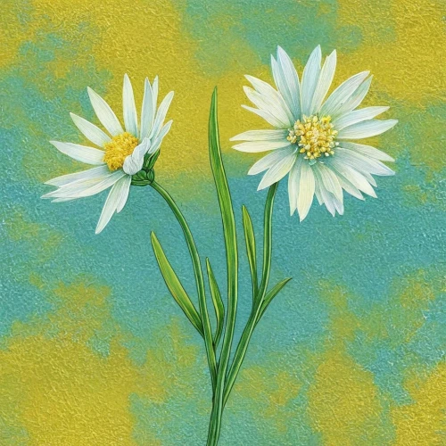 marguerite daisy,daisy flowers,flower painting,daisies,blue daisies,oxeye daisy,white daisies,wood daisy background,daisy flower,shasta daisy,minimalist flowers,flower illustration,chrysanthemum background,margueritte,flower drawing,sun daisies,twin flowers,australian daisies,marguerite,common daisy,Illustration,Paper based,Paper Based 15