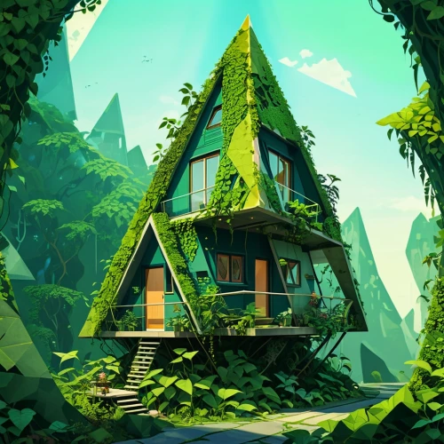 house in the forest,forest house,treehouses,treehouse,tree house,lowpoly,witch's house,little house,fairy house,summer cottage,cubic house,greenhut,small house,tearaway,cottage,house in mountains,dreamhouse,low poly,house in the mountains,tree house hotel,Conceptual Art,Daily,Daily 20
