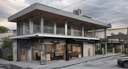 modern house,shophouse,sketchup,residential house,revit,rowhouse,two story house,zoku,cubic house,frame house,folding roof,awnings,metal roof,woollahra,izakaya,3d rendering,lofts,house front,model house,private house,Common,Common,Photography