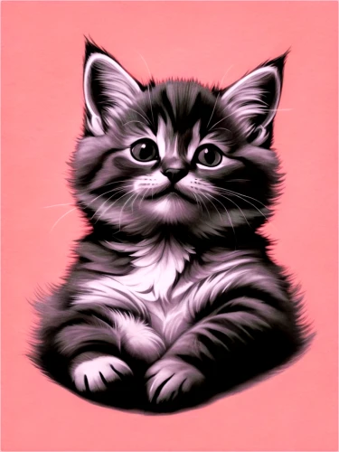 pink cat,cartoon cat,cat vector,suara,pink background,kittenish,drawing cat,murgatroyd,moppet,cat image,cat cartoon,cat kawaii,vintage cat,cat drawings,pink vector,cat frame,cat portrait,moggie,kihon,the pink panter,Illustration,Black and White,Black and White 30