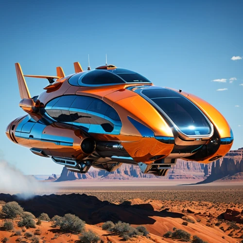 skycar,superbus,aerocar,aerotaxi,skyvan,scarab,dropship,vtol,helikopter,airmobile,rotorcraft,gunship,hovercrafts,futuristic car,speeder,hovercraft,airwolf,vehicule,flying saucer,eurocopter,Photography,General,Realistic