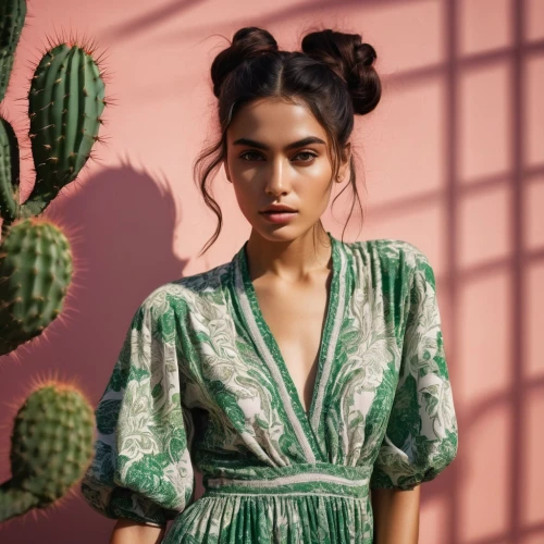 botanical print,cacti,rosa bonita,frida kahlo,mexicana,nopal,tropical greens,cactus,kahlo,green dress,tahiliani,mexican,in green,paloma,exotica,exoticism,vintage floral,mexicanas,floral,desert rose,Photography,Fashion Photography,Fashion Photography 16