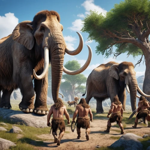 mammoths,mastodons,tuskers,australopithecines,megafauna,elephant herd,pleistocene,paleoindians,elephantmen,cartoon elephants,archosauromorphs,elephants,stegodon,pandavas,superjumbos,epipaleolithic,elephas,jumbos,triomphant,prosauropods,Photography,General,Realistic