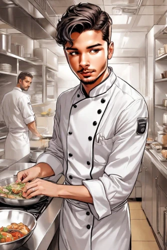 men chef,chef,workingcook,cooking book cover,mastercook,cook,chefs kitchen,kitchen work,overcook,food preparation,cookery,ramsay,commis,pastry chef,foodmaker,cooking,cooktop,emeril,escoffier,shahid,Digital Art,Comic