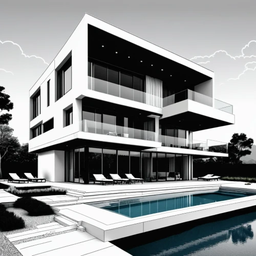 sketchup,3d rendering,revit,modern architecture,modern house,renders,render,arquitectonica,corbu,mies,eisenman,unbuilt,renderings,neutra,autodesk,chipperfield,siza,contemporary,lasdun,cantilevers,Illustration,Black and White,Black and White 04