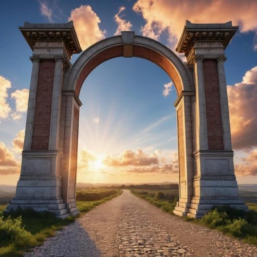triumphal arch,archways,archway,constantine arch,heaven gate,gateway,porta,half arch,temple of hercules,volubilis,poort,arch,doric columns,semi circle arch,victory gate,stone henge,three centered arch,arches,pointed arch,el arco,Photography,General,Realistic
