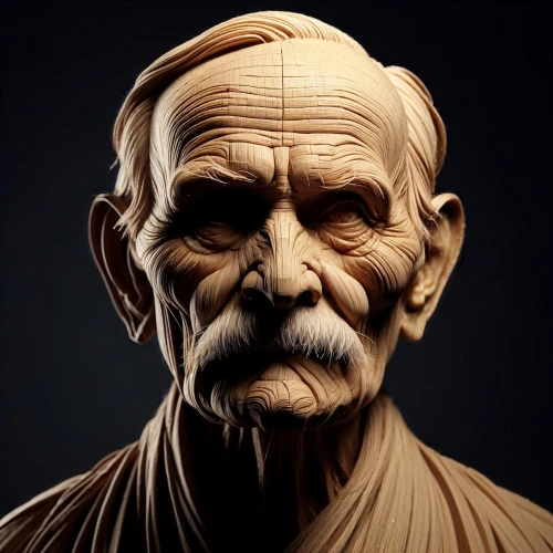 bust of karl,mahasaya,messerschmidt,bapu,democritus,moghul,chrysippus,sculpt,bust,gandhi,rayleigh,laozi,wood carving,sculpts,borglum,aristotelianism,3d model,png sculpture,sculptor,demosthenes