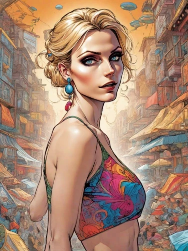 palmiotti,namorita,promethea,kamandi,themyscira,namora,mcniven,mckelvie,antiope,cassaday,amora,macniven,dazzler,wildstorm,the blonde in the river,askani,siryn,lilandra,margairaz,brubaker,Digital Art,Comic