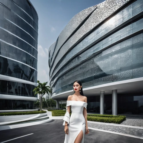 godrej,futuristic architecture,glass facade,3d rendering,lodha,capitaland,eveningwear,noida,futuristic art museum,miss vietnam,infosys,cheongsam,etfe,hadid,oberoi,fidm,sathorn,panvel,image manipulation,glass building,Photography,Fashion Photography,Fashion Photography 01