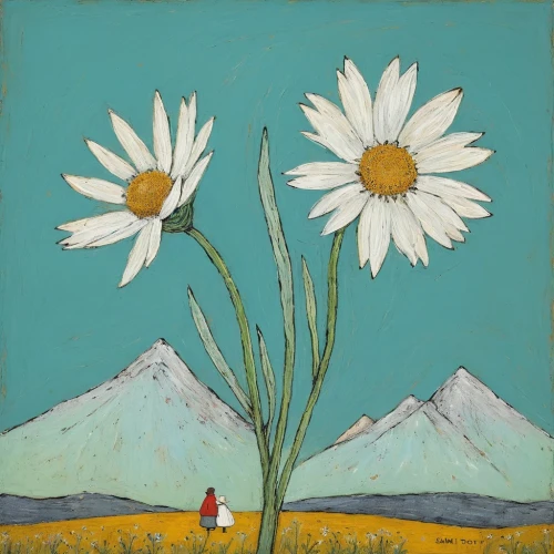 marguerite,margueritte,marguerite daisy,flower painting,daisies,marguerita,white daisies,margriet,daisy flowers,pyrethrum,mountain flower,mountain flowers,ikebana,white cosmos,sun daisies,oxeye daisy,blue daisies,kurelek,australian daisies,chamomile in wheat field,Art,Artistic Painting,Artistic Painting 49