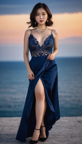 yifei,yunjin,beach background,eveningwear,solar,blue dress,girl in a long dress,cornelisse,evening dress,chonnam,heungseon,soghanalian,songyue,rajawongse,sunidhi,suzy,vietnamese woman,bidadari,moua,dami,Photography,General,Natural