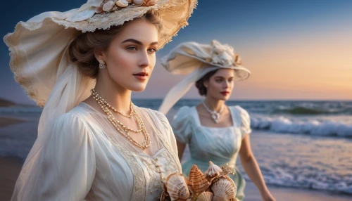 noblewomen,countesses,edwardians,duchesses,victorian lady,rhinemaidens,canonesses,handmaidens,priestesses,deaconesses,womans seaside hat,heiresses,foundresses,millinery,the victorian era,leighton,the sea maid,the hat of the woman,brides,milliners,Conceptual Art,Daily,Daily 32