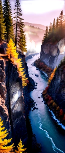 raincoast,river landscape,flowing creek,falls of the cliff,mountain river,cliffside,streamside,watercolor background,bow falls,tongass,cliffs,river pines,downstream,lion river,rapids,cliffsides,a river,ravine,landscape background,riverbeds,Conceptual Art,Fantasy,Fantasy 24