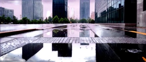 reflecting pool,puddle,virtual landscape,wet smartphone,rainfall,9 11 memorial,reflected,rockefeller plaza,reflectivity,reflections,rainstorm,reflection in water,city scape,reflejo,rainswept,reflectional,cityscapes,puddles,reflections in water,reflect,Illustration,Paper based,Paper Based 11