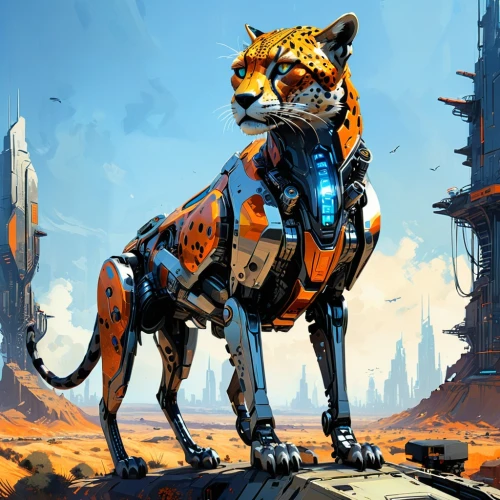 tigor,foxhound,cheetor,ruettiger,gatab,desert fox,cyberdog,hottiger,tiger cat,tigerish,bengal cat,amurtiger,pet,rajah,royal tiger,armored animal,cat vector,cerberus,garrison,terrier,Conceptual Art,Sci-Fi,Sci-Fi 01