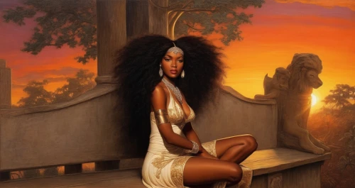 african american woman,african woman,nubian,black woman,african art,oshun,beautiful african american women,afrocentric,sekhmet,polynesian girl,africana,melanin,azanian,nubians,afro american,ancient egyptian girl,afrotropic,nzinga,afroasiatic,oluchi,Illustration,Realistic Fantasy,Realistic Fantasy 21