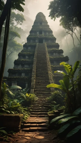 tikal,yavin,step pyramid,chichen itza,palenque,amazonica,pakal,ziggurat,vimana,calakmul,mayan,rathas,azteca,eastern pyramid,kukulkan,aztecas,ziggurats,gopura,pyramid,tempel,Conceptual Art,Daily,Daily 23