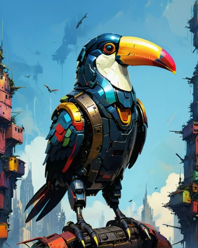 toucan,kormoran,perched toucan,3d crow,toco toucan,magpie,tucan,black toucan,helmetshrikes,chakavian,tui,city pigeon,toucans,falco,brown back-toucan,bird tower,bird kingdom,avian,puffinus,exotic bird,Conceptual Art,Sci-Fi,Sci-Fi 01