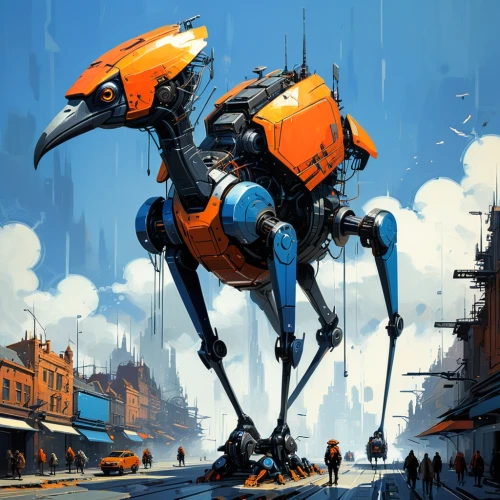 mecha,mech,dropship,mechs,sci fiction illustration,vtol,robotlike,brum,garrison,automatons,mechanized,sapidus,canti,birotron,spybot,dakka,skotnikov,motograter,commuters,troshev,Conceptual Art,Sci-Fi,Sci-Fi 01